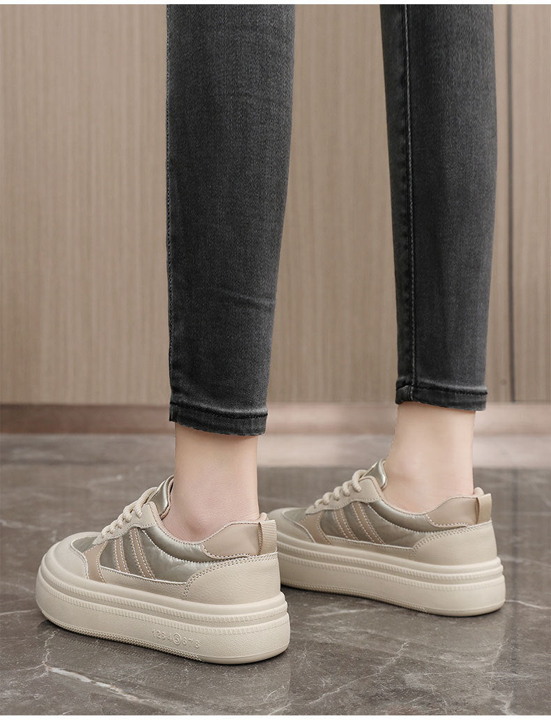 Spring and Autumn thin bottom heightening casual wearable Korean plate shoes