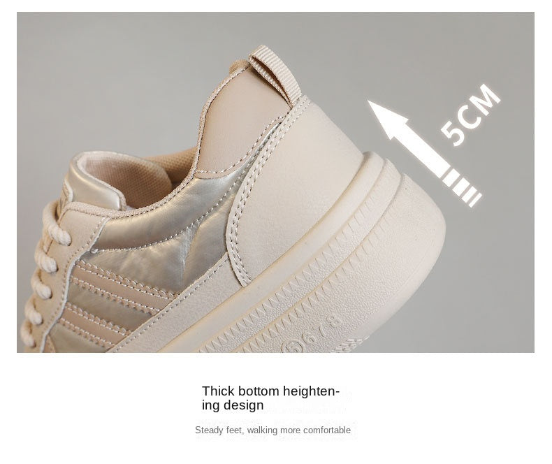 Spring and Autumn thin bottom heightening casual wearable Korean plate shoes