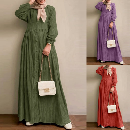 （ 25% off any two items ）New retro long sleeve solid color long skirt elegant casual vest