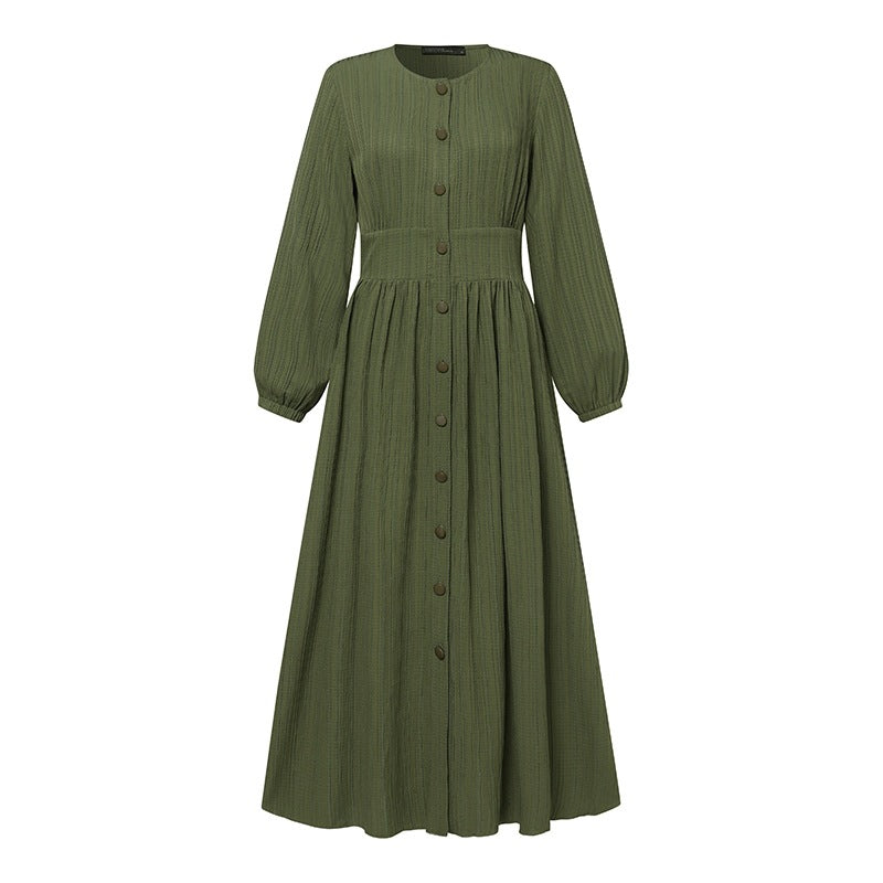 （ 25% off any two items ）New retro long sleeve solid color long skirt elegant casual vest