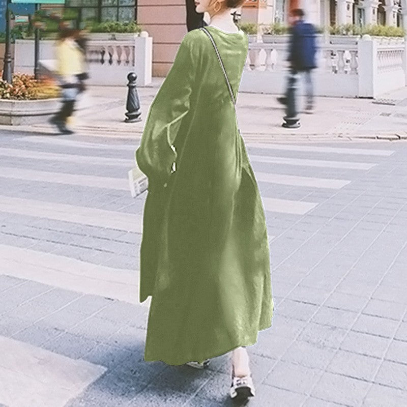 (30% Off Any Two Items)Swing Sleeve V-Neck Ruffle Loose Long Dresses