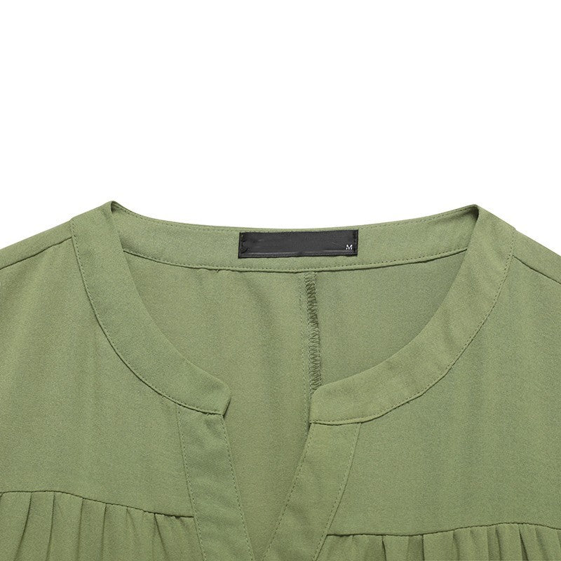 (30% Off Any Two Items)Swing Sleeve V-Neck Ruffle Loose Long Dresses