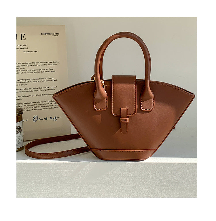 Large Capacity Hundred Korean Retro Fan Handbag Niche Design Personalised Crossbody Bag  Colour White Grey Grey