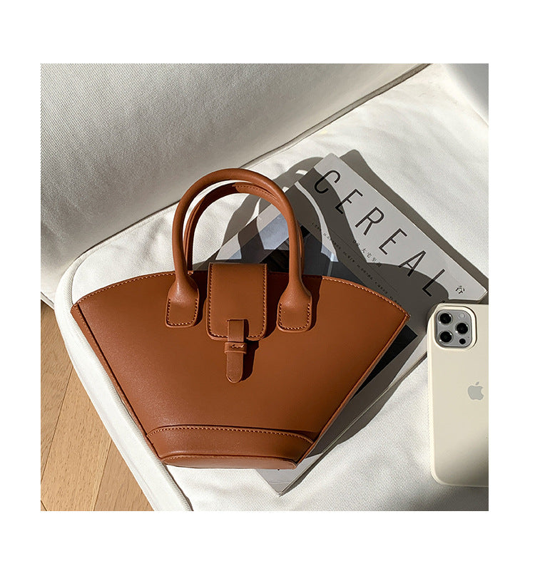 Large Capacity Hundred Korean Retro Fan Handbag Niche Design Personalised Crossbody Bag  Colour White Grey Grey