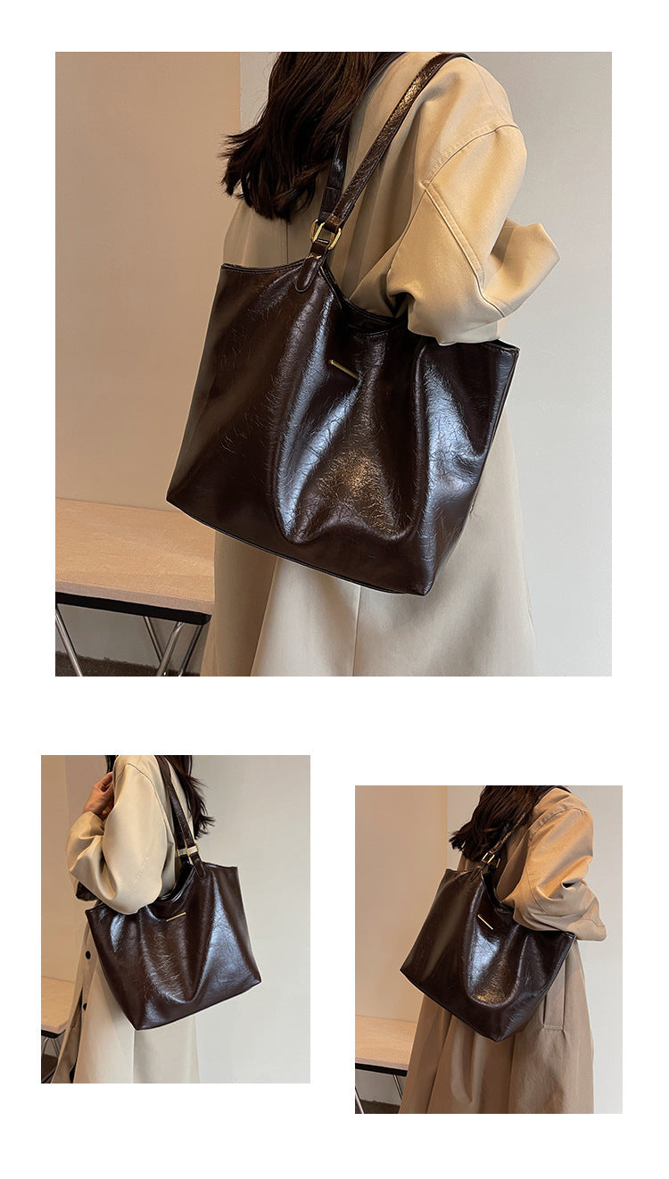 New fashion retro commuter tote bag senior sense handbag shoulder bag