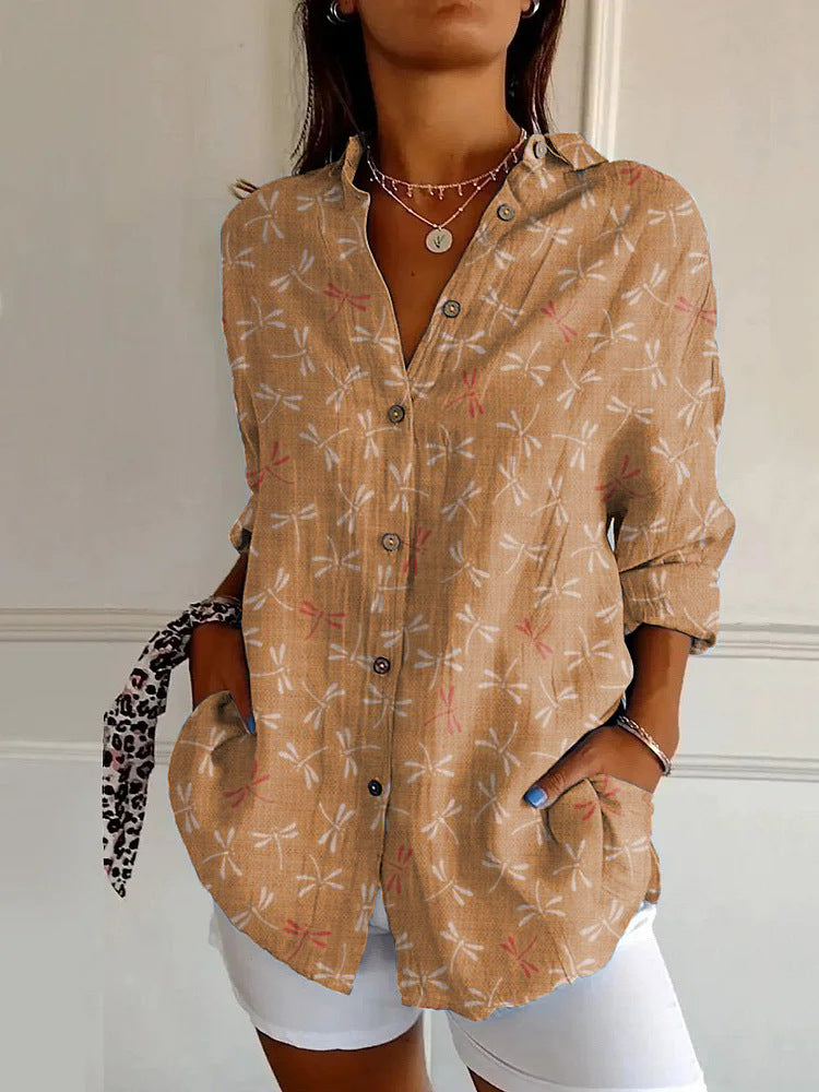 Summer Trend Long Sleeve Shirt Flower Pattern Print 3D Shirt