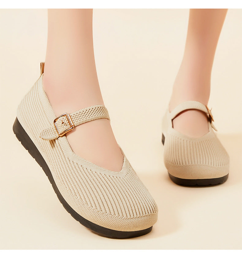 Spring shallow mouth polyurethane lightweight casual shoes soft sole not tired feet shoes