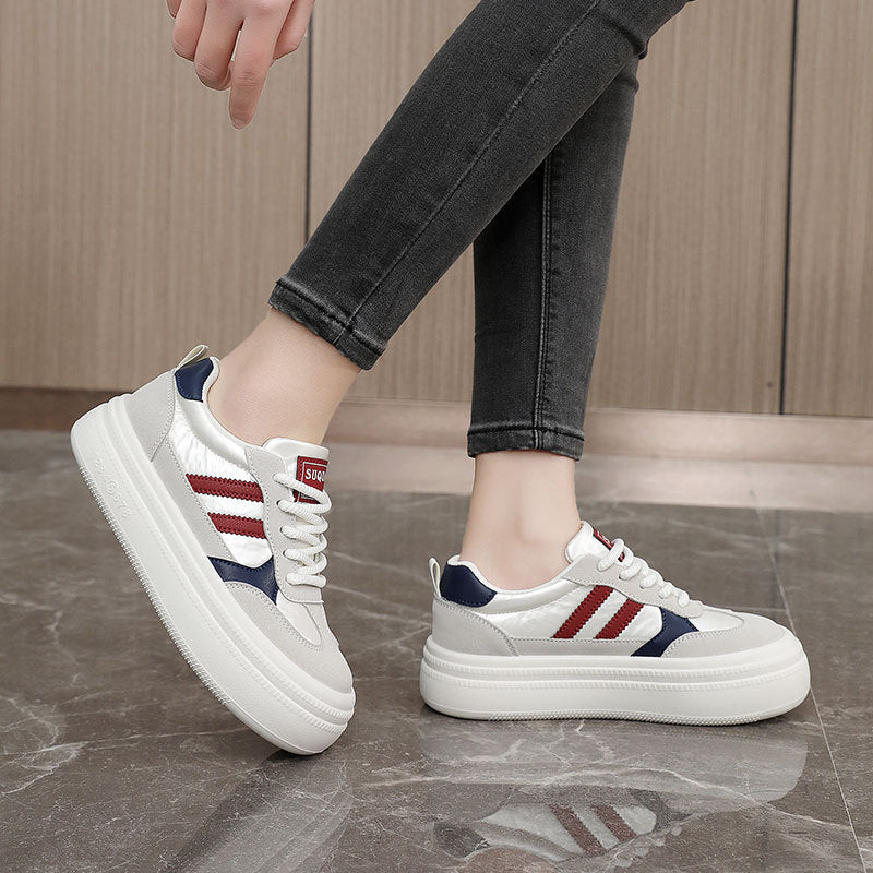 Spring and Autumn thin bottom heightening casual wearable Korean plate shoes