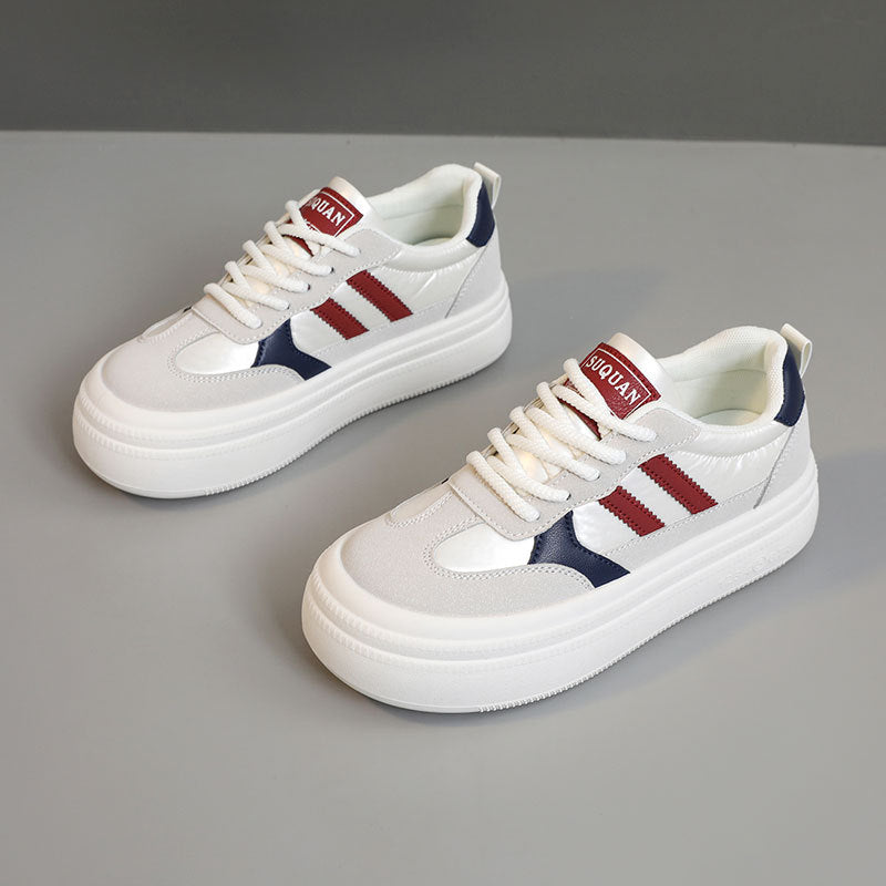 Spring and Autumn thin bottom heightening casual wearable Korean plate shoes