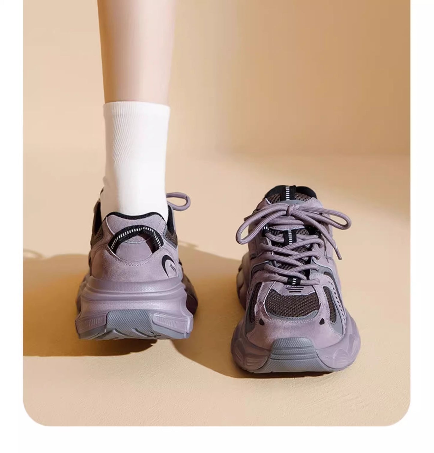 2025 spring and summer new hundred matching thick bottom heightening lightweight breathable mesh shoes