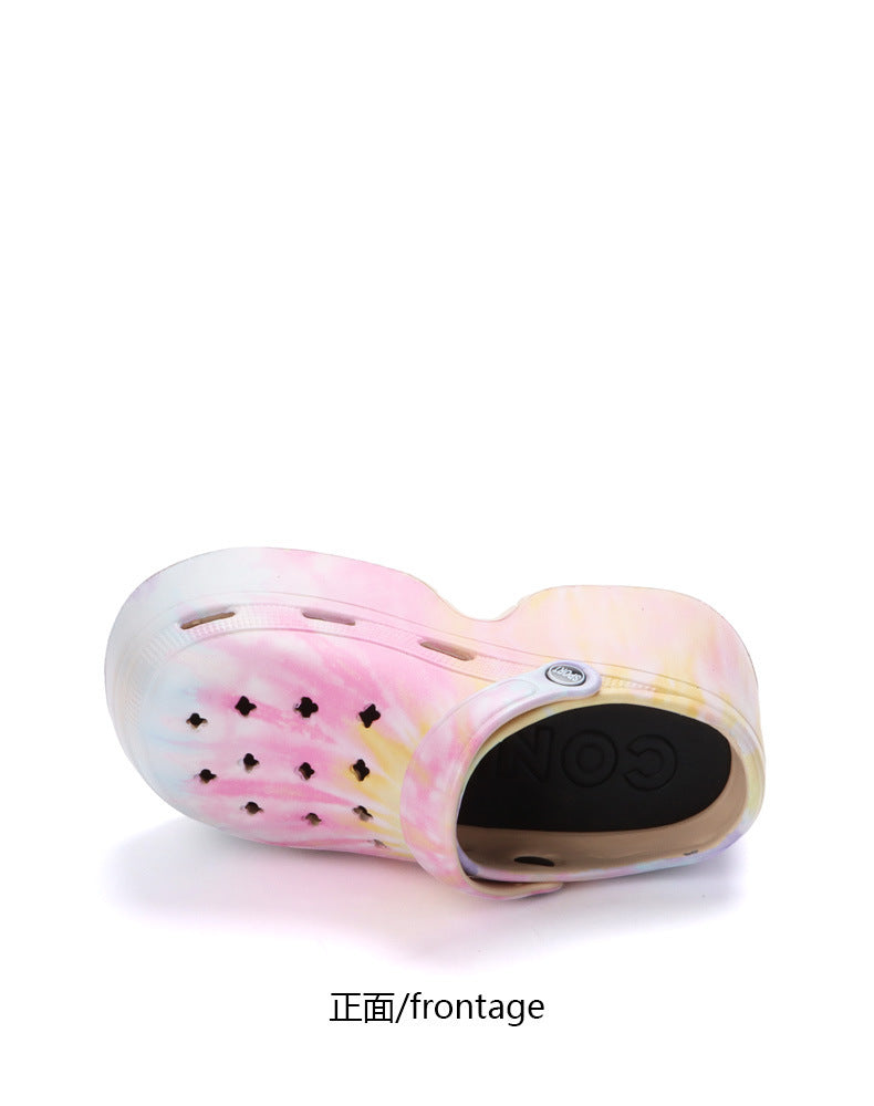 9cm Thick Bottom Cave Shoes Women's High Heeled Sandals Slippers Muffin Garden Shoes