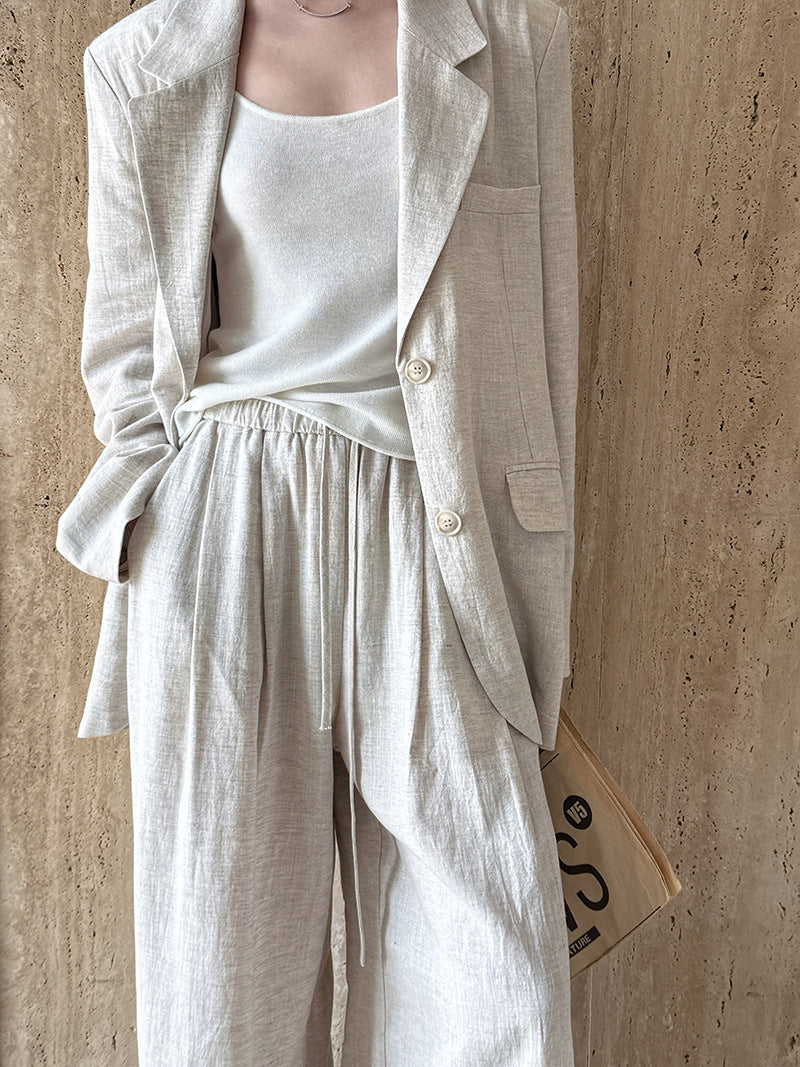 Senior sense of wear linen suit jacket women 2025 spring cotton linen small suit