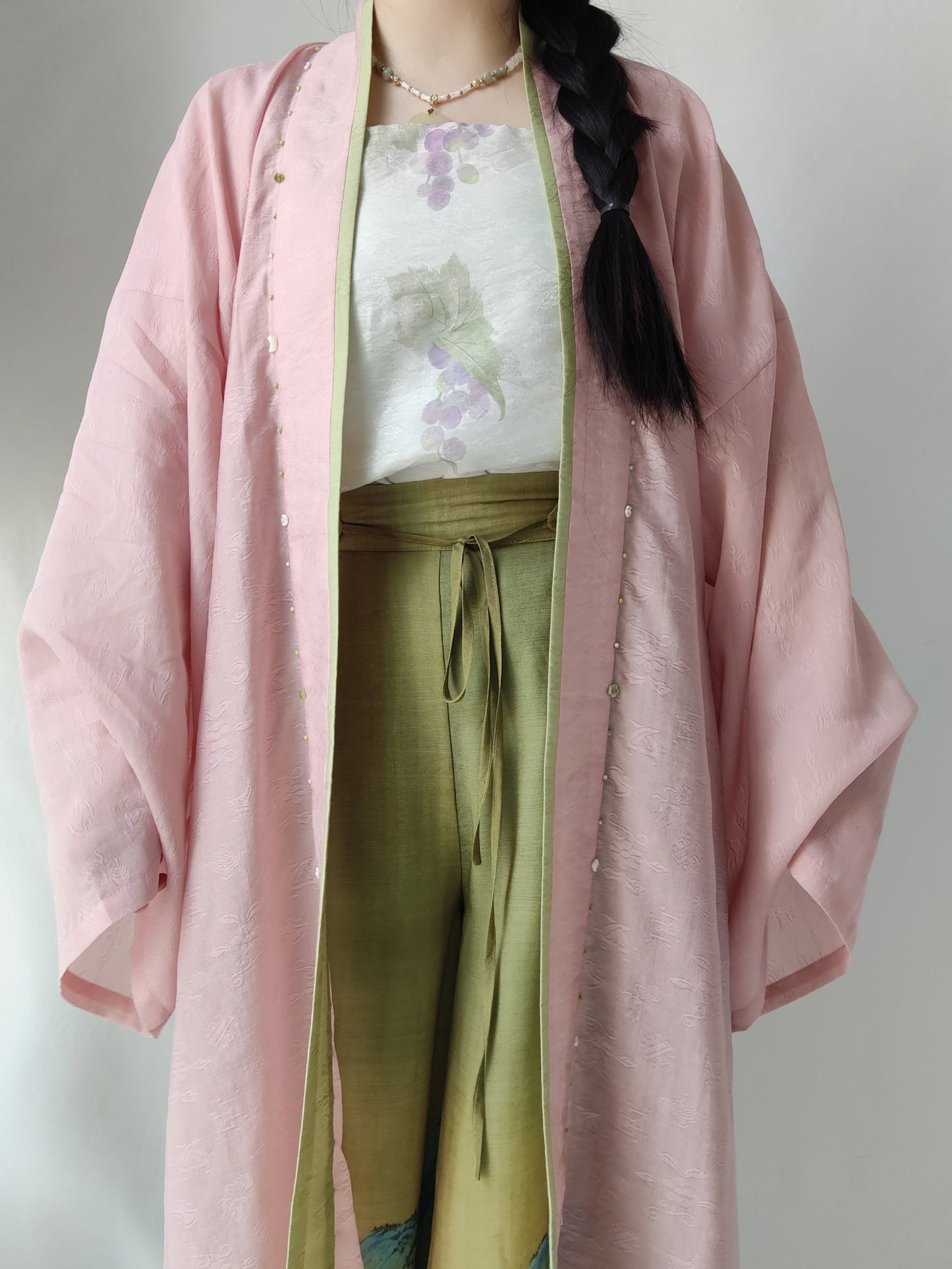 2025 New Royal Silk casual fashion long top long robe breathable sunscreen models top