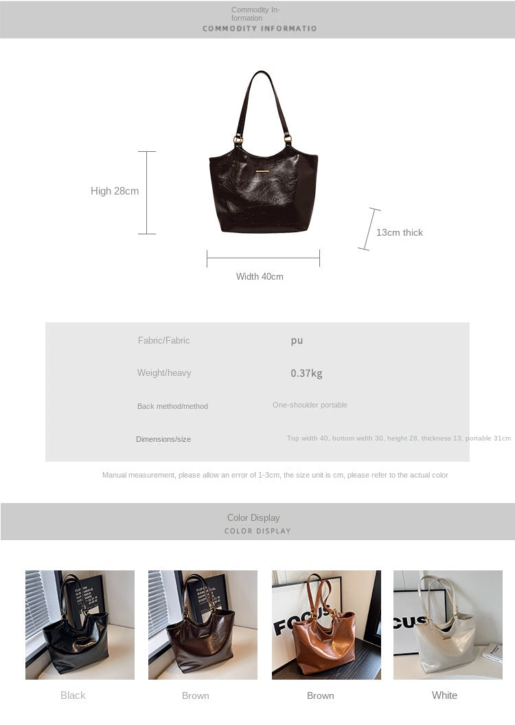 New fashion retro commuter tote bag senior sense handbag shoulder bag