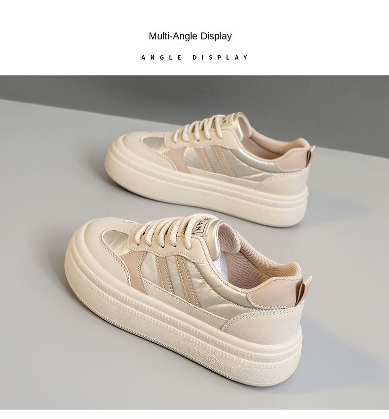 Spring and Autumn thin bottom heightening casual wearable Korean plate shoes